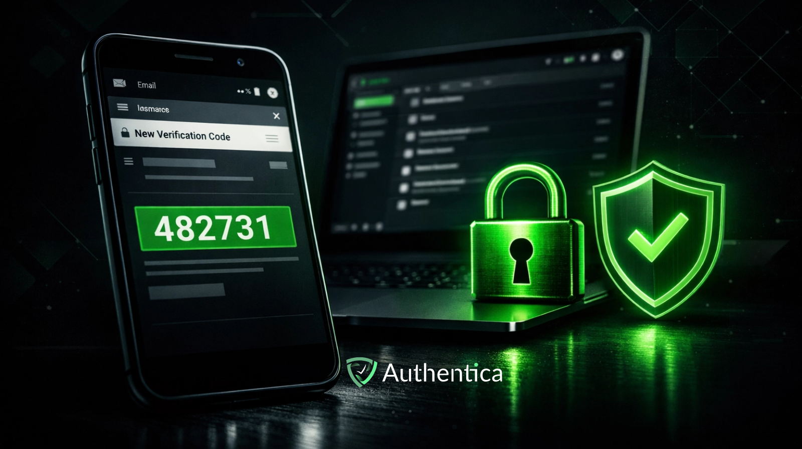 واجهة أمان رقمية تعرض رمز تحقق آمن عبر البريد الإلكتروني.